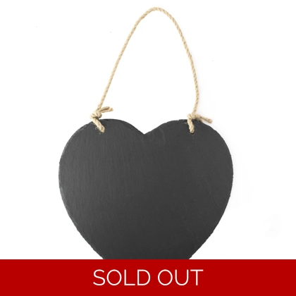 Slate Hanging Notice Board - Heart